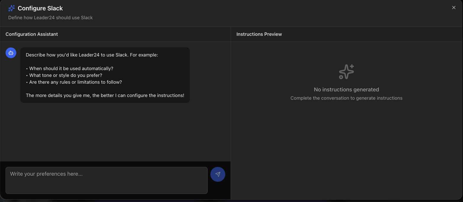 Ventana Configurar Slack